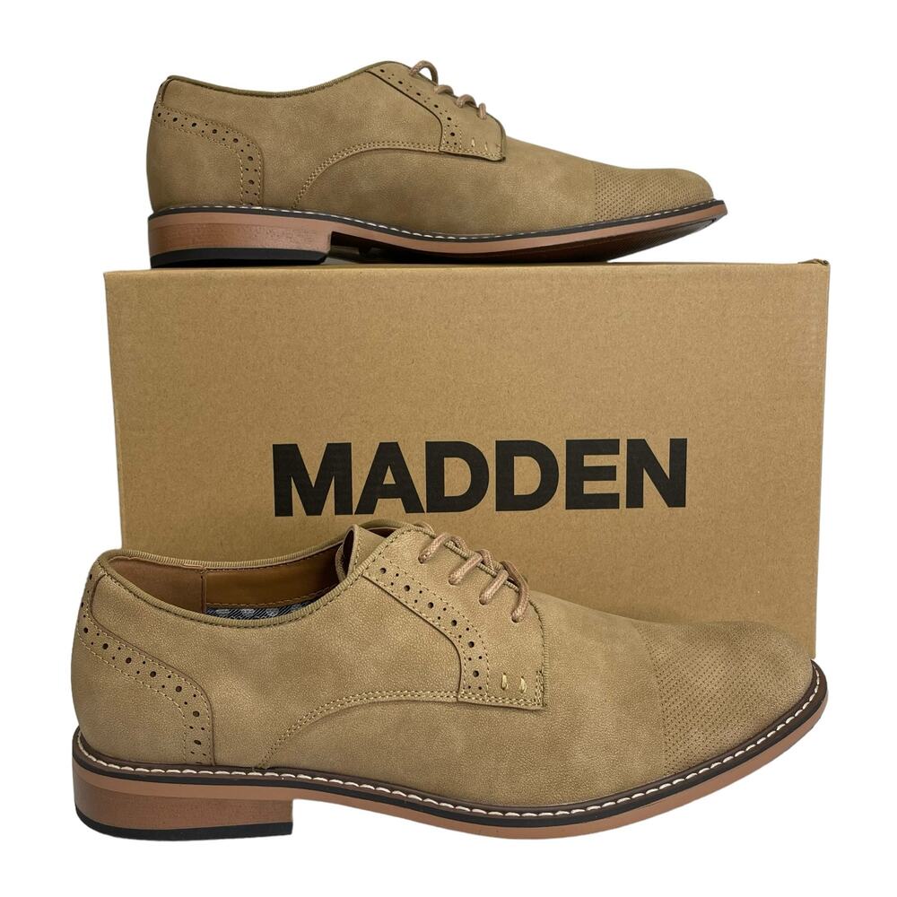 Madden Mens Dress Shoes Taupe Suede Size 11.5